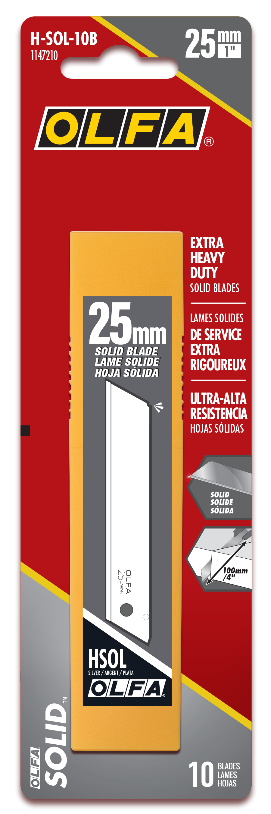 Olfa Silver Sold Blades 25mm 10 Pack