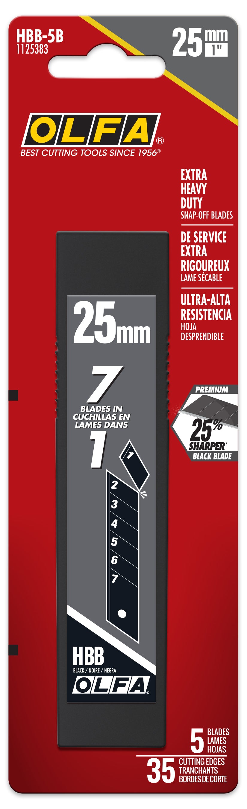 Olfa Heavy-Duty Snap Off Knife Blades 25mm 5 Pack
