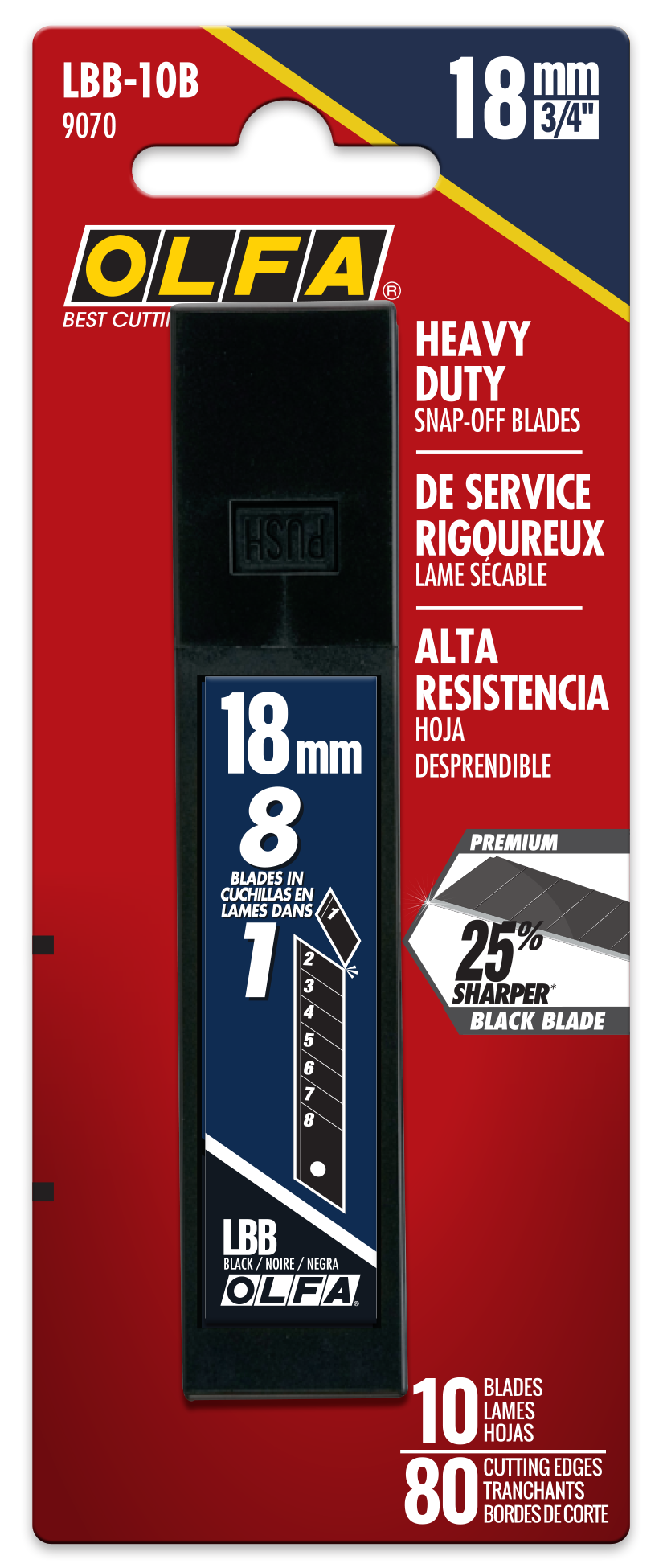 Olfa Heavy-Duty Snap Off Knife Blades 18mm 10 Pack