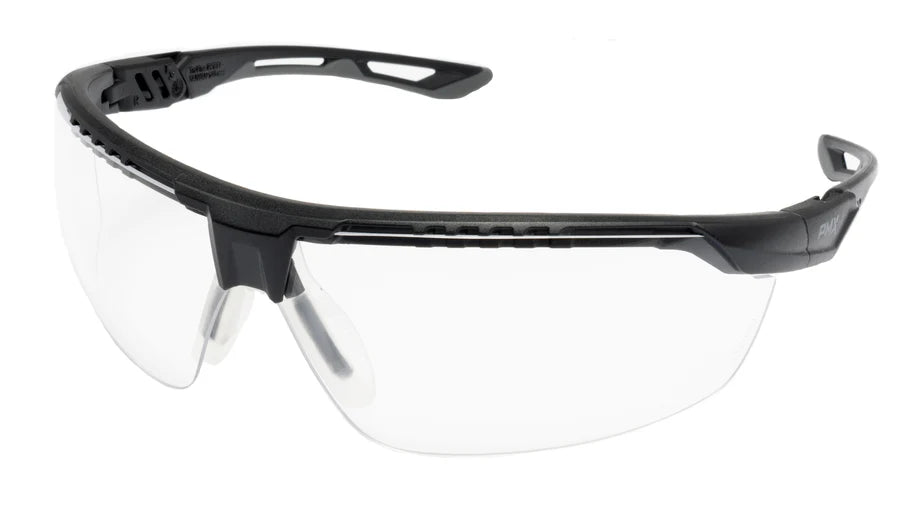 Pyramex SBG11310DT TruFlex Safety Glasses W/Nose & Temple Adjustment, H2X Anti-Fog, Clear Lens