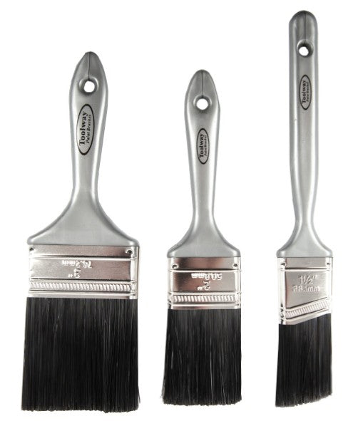 Toolway 123090 Nylon Polyester Paint Brush Set (3-Piece)