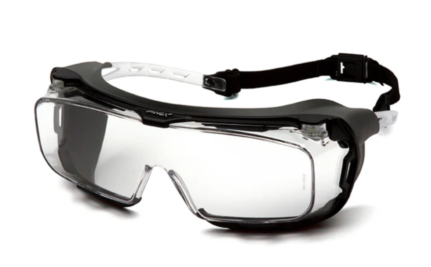 Pyramex S9910STMRG Cappture Plus Over The Spectacles Safety Glasses, H2X Anti-Fog, Clear Lens