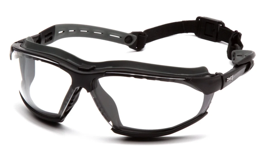 Pyramex GB9410STM Isotope Safety Glasses W/Rubber Gasket, H2Max Anti-Fog, Clear Lens