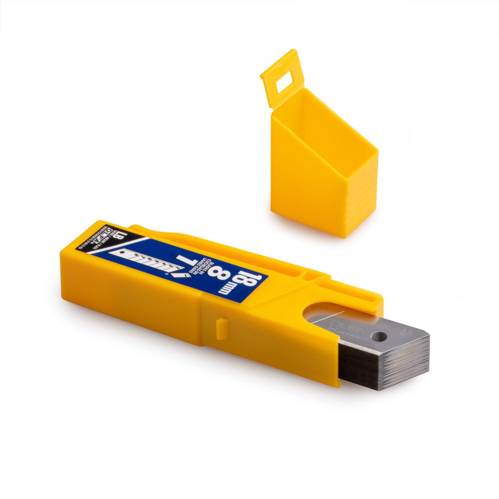 Olfa Snap Off Knife Blades 18mm 30 Pack w/Clip On Case