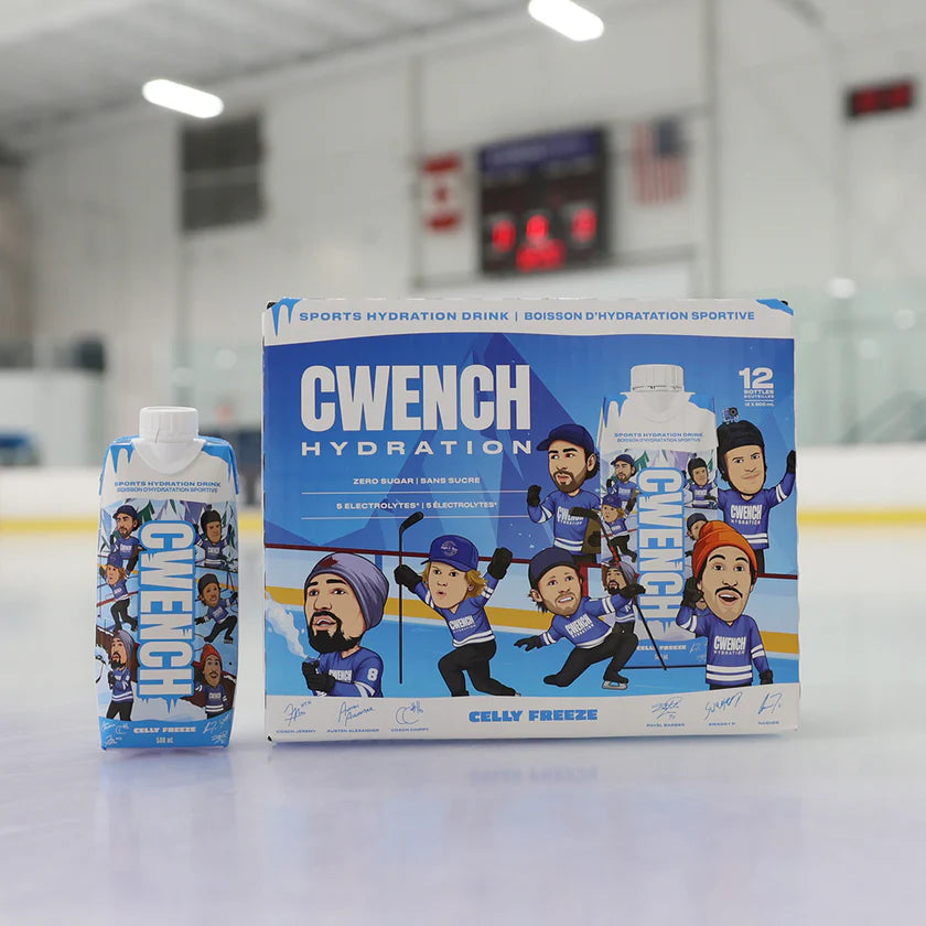 Cwench Celly Freeze Electrolyte Sports Drink, 500 mL Cans (12-Pack)