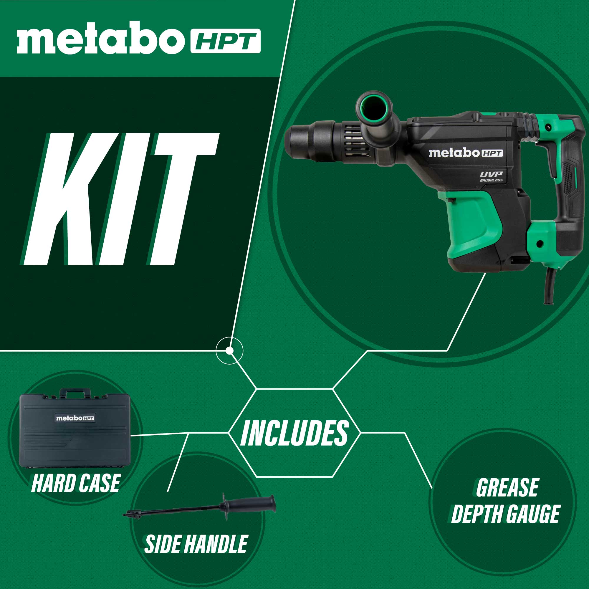 METABO DH40MEY2M 1-9/16" Corded SDS Max Brushless Rotary Hammer Drill