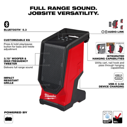 MILWAUKEE 2954-20 M18™ Bluetooth Jobsite Speaker