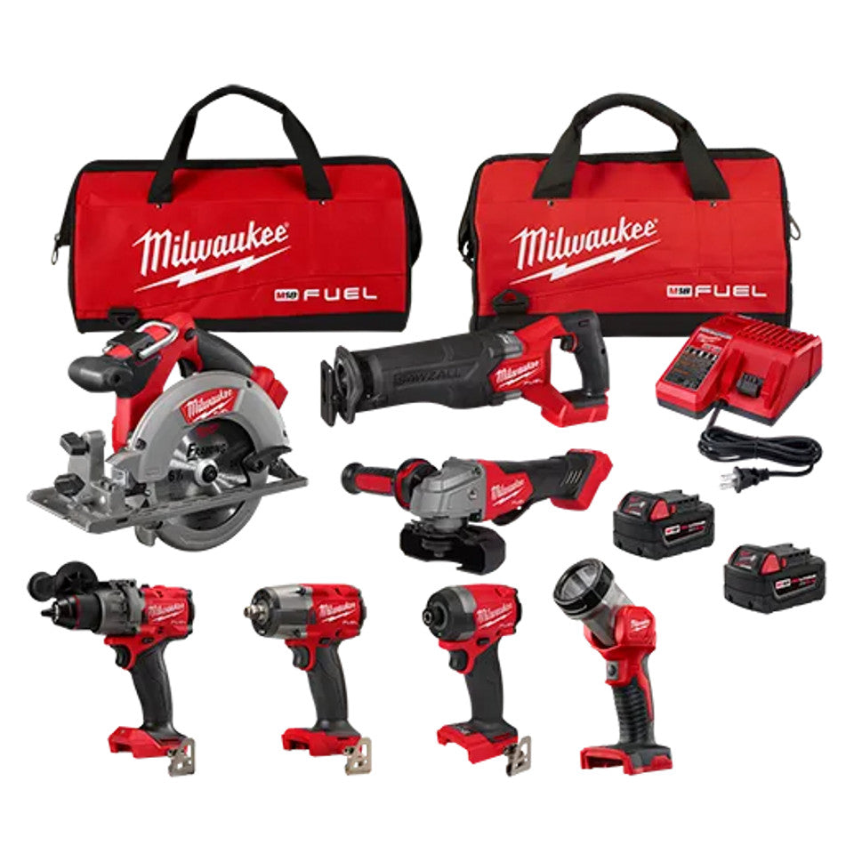 Milwaukee 3697-27 M18 FUEL 7-Tool 2x 5.0 Ah Combo Kit