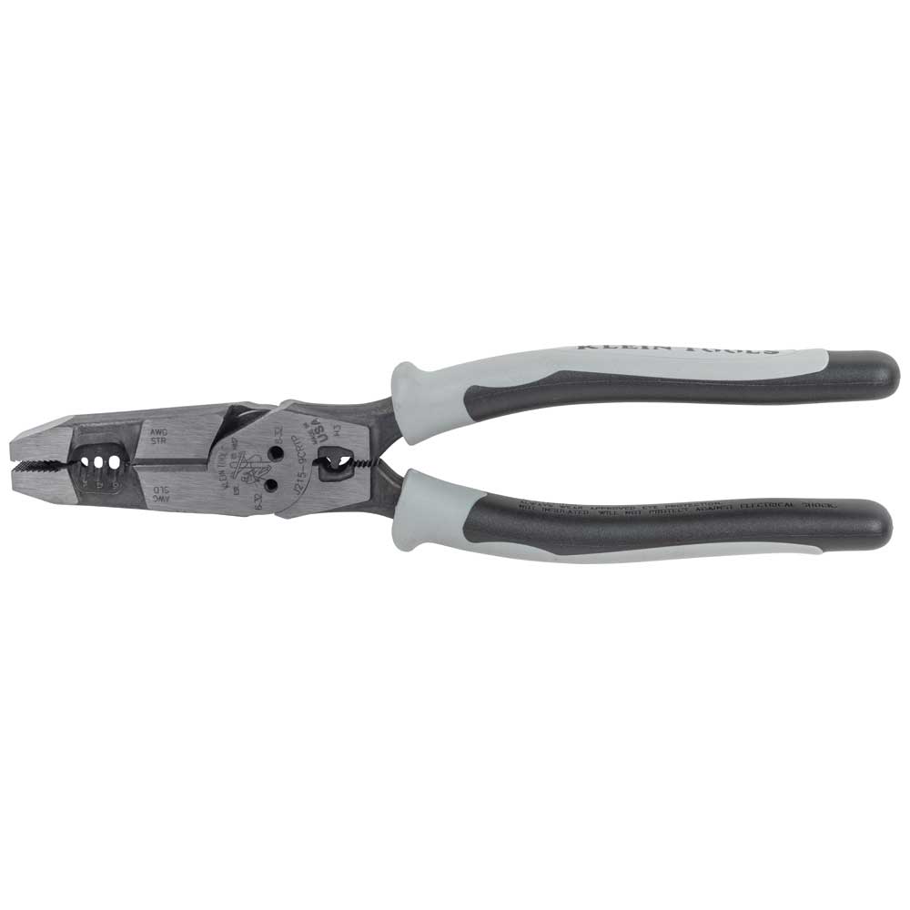 Klein J2159CRTP Hybrid Pliers w/Crimper Fish Tape Puller & Wire Stripper