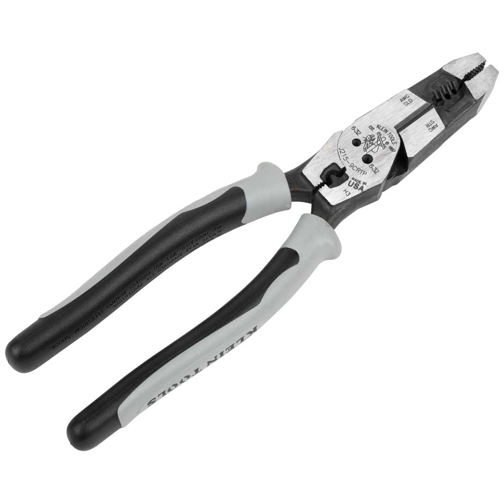 Klein J2159CRTP Hybrid Pliers w/Crimper Fish Tape Puller & Wire Stripper