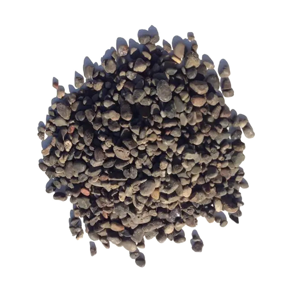 Pile of small pea gravel on a white background