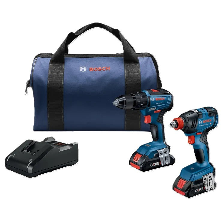Bosch GXL18V-233B25 Hammer Drill & Impact Driver/Impact Wrench Combo Kit (2 x 4.0 Ah)