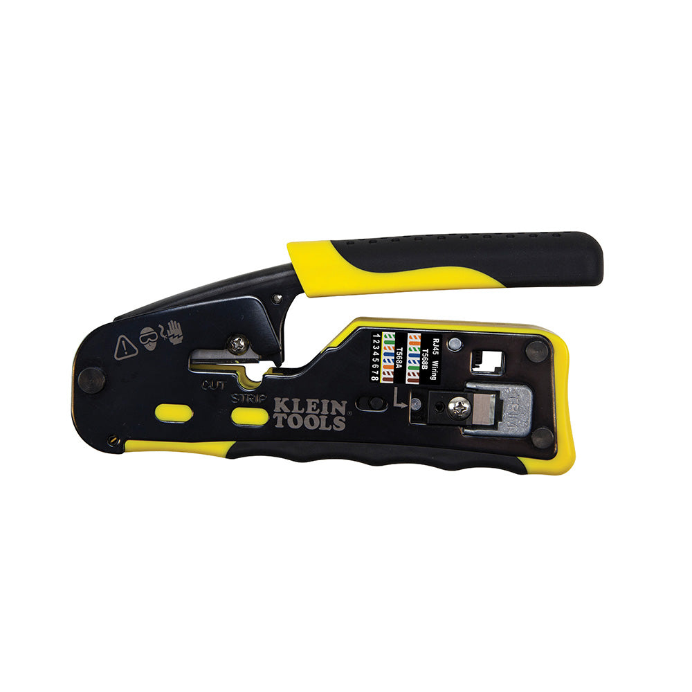 Klein VDV226-110 Ratcheting Ethernet Cable Crimper/Stripper/Cutter for Pass-Thru