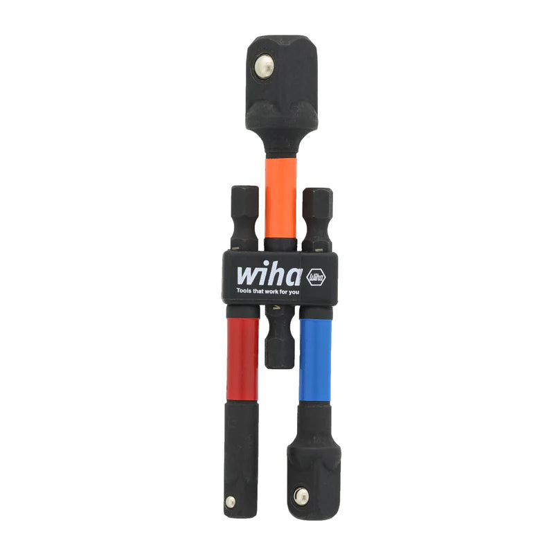 WIHA Color Coded 1/4in Socket Adapter Metric 3 Pc