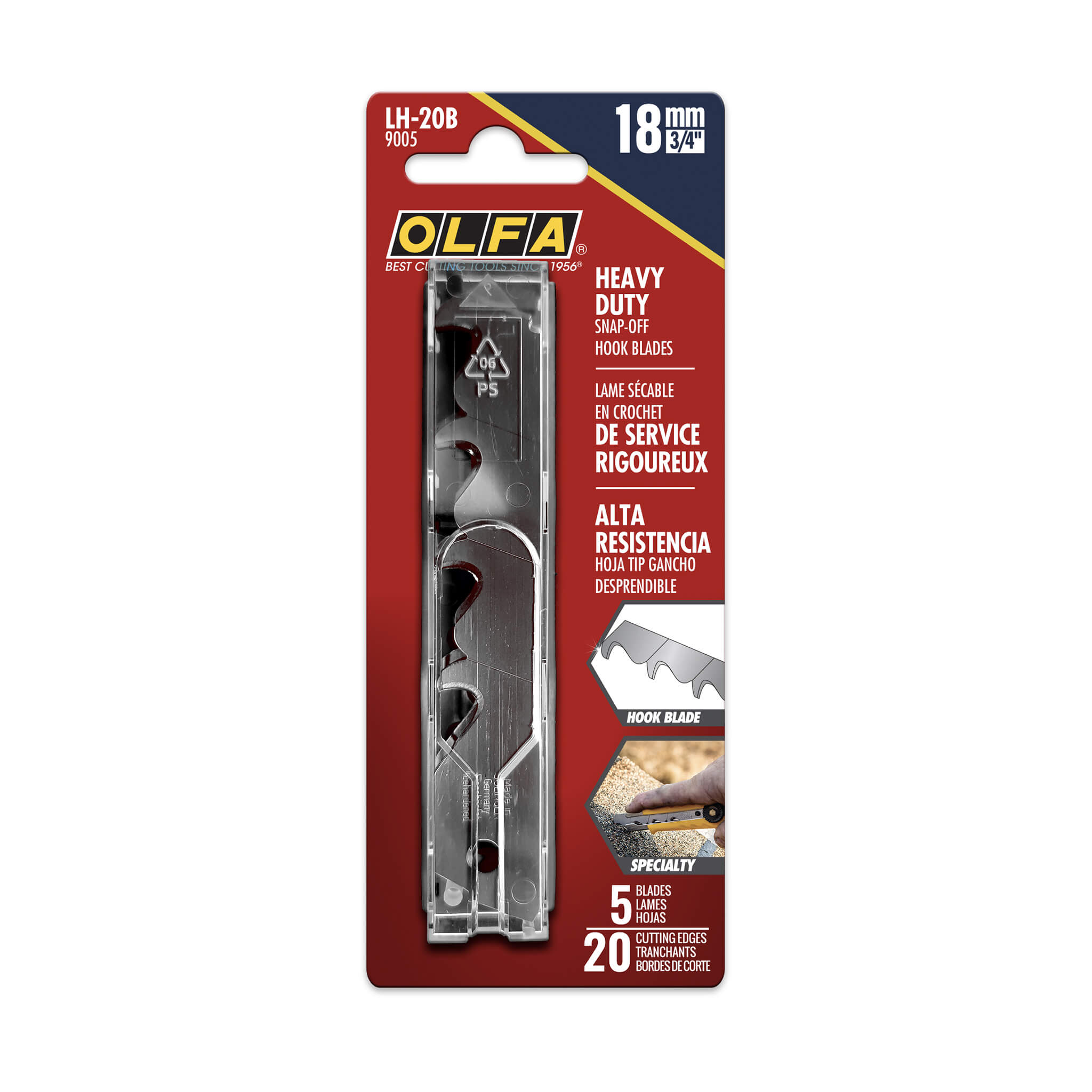 Olfa Snap-Off Hook Blades 18mm 5 Pack