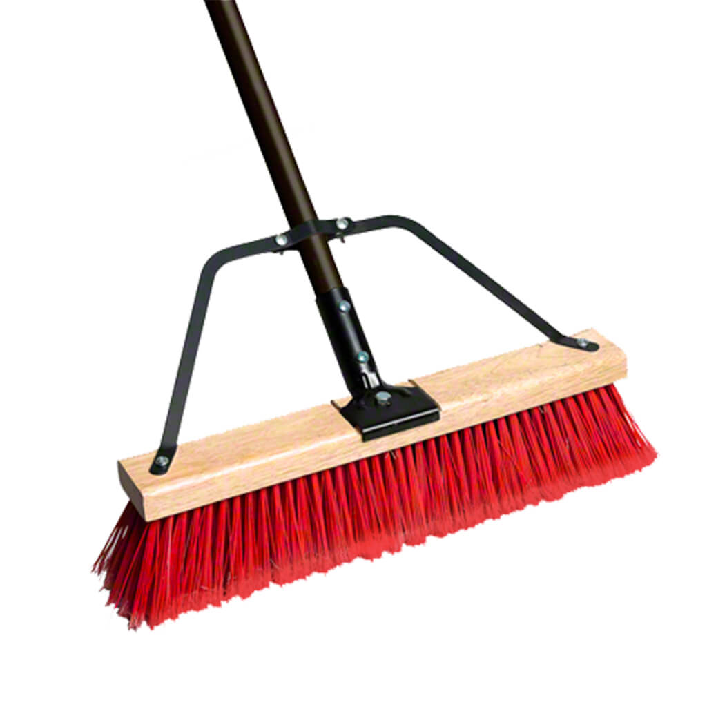 M2 Ryno 24 in. Red and Black Stiff Push Broom