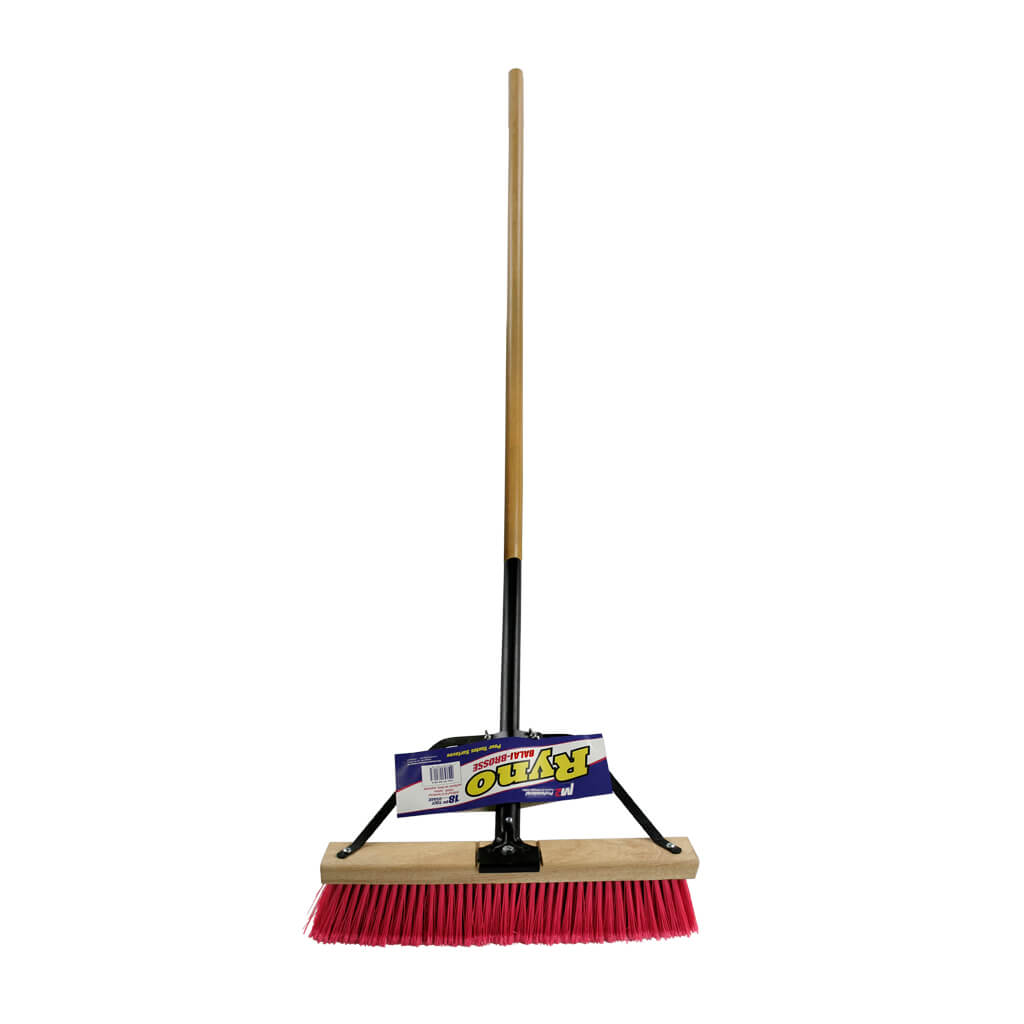 M2 Ryno 18 in. Red and Black Medium Stiff Push Broom