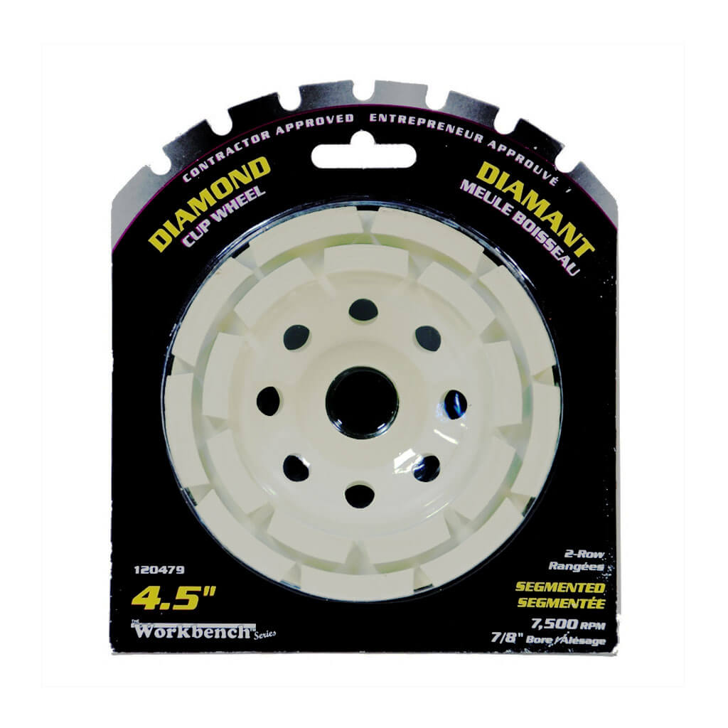 TOOLTECH 120479 4-1/2 in. Segmented 2 Row Diamond Cup Wheel