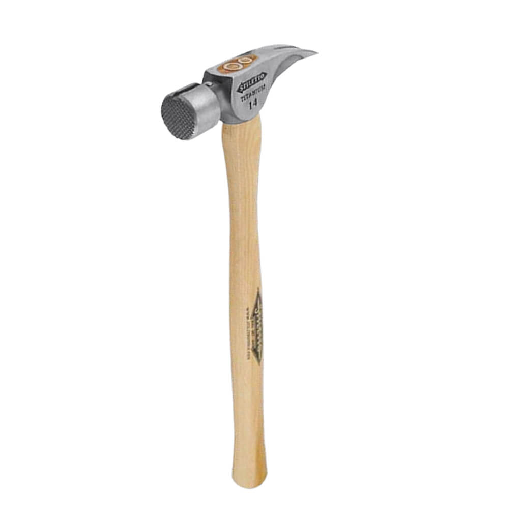 Stiletto TI14MS 14 oz. Milled/Straight Titanium Hammer with Hickory Handle