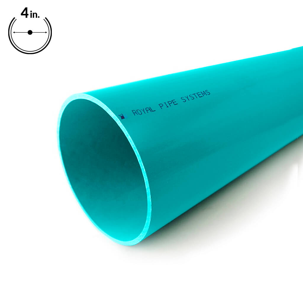 Royal Pipe 4 in. x 10 ft. Green Solvent Weld SDR 35 Sewer pipe
