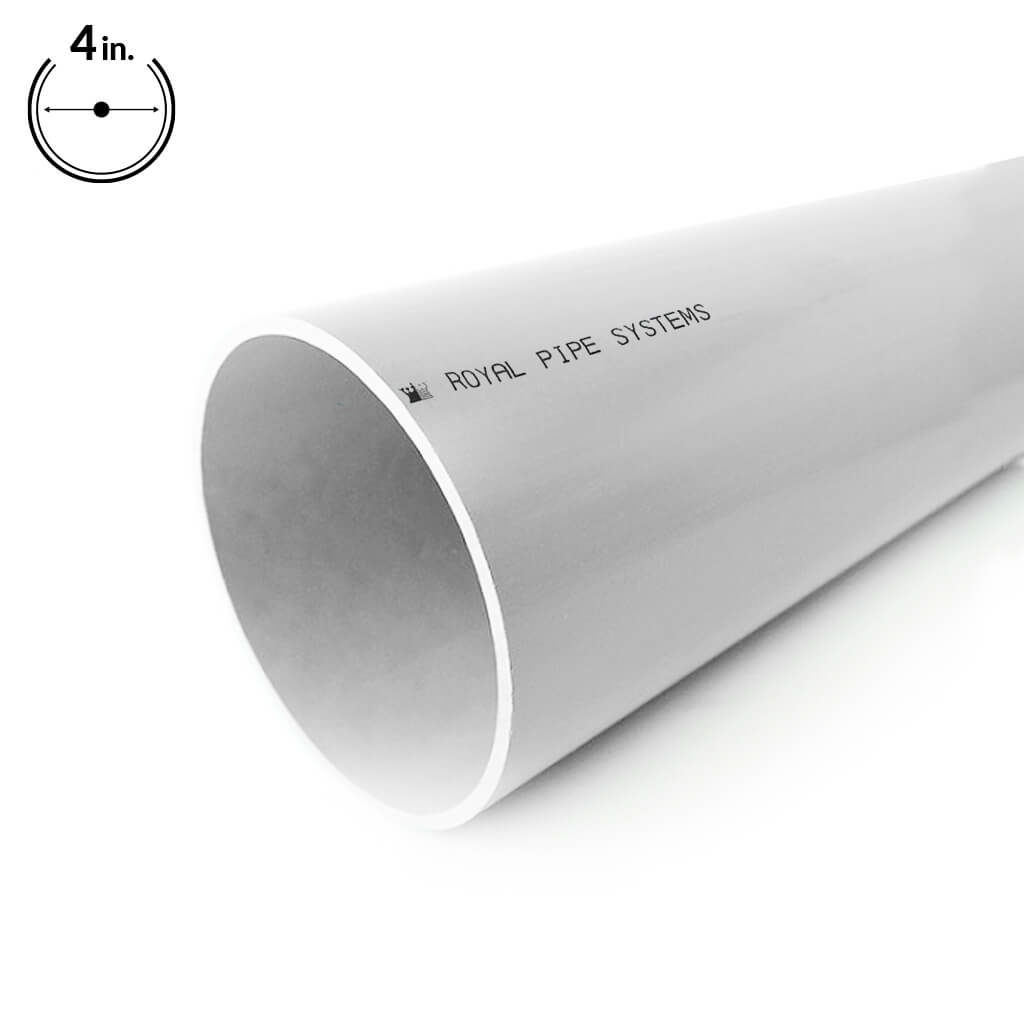 Royal Pipe 4 in. x 10 ft. White Solvent Weld SDR 35 Sewer pipe