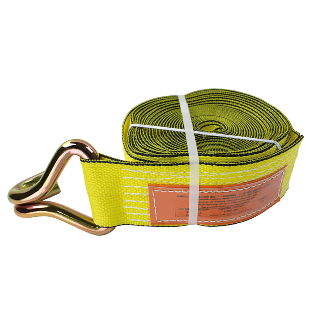Ben-Mor WSWH330 3 in. x 30 ft. Yellow Winch Strap with Wire Hook