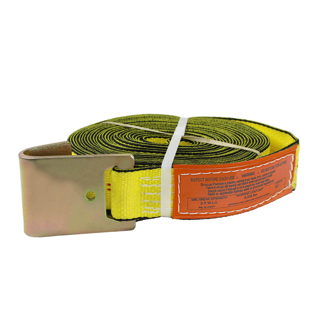 Ben-Mor 330FH 3 in. x 30 in. Yellow Winch Strap with Flat Hook