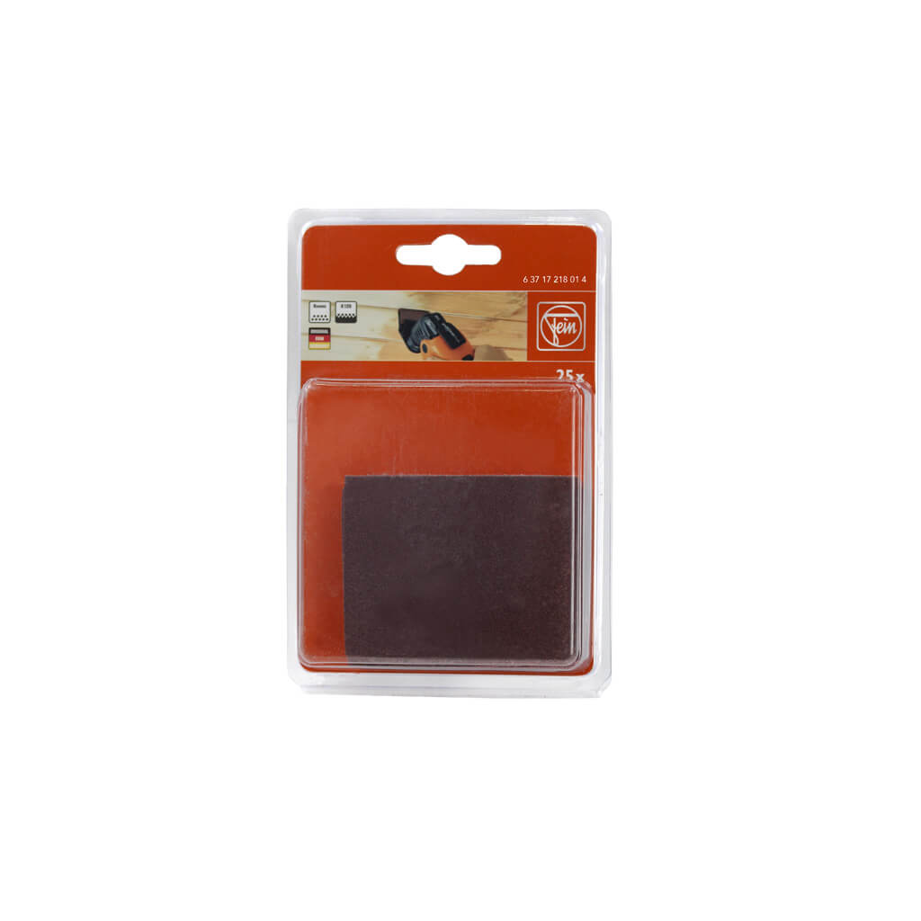 FEIN 63717218014 120-Grit Rectangular MULTIMASTER Profile Sandpaper Pad for Oscillating Multi-Tool (25-Pack)
