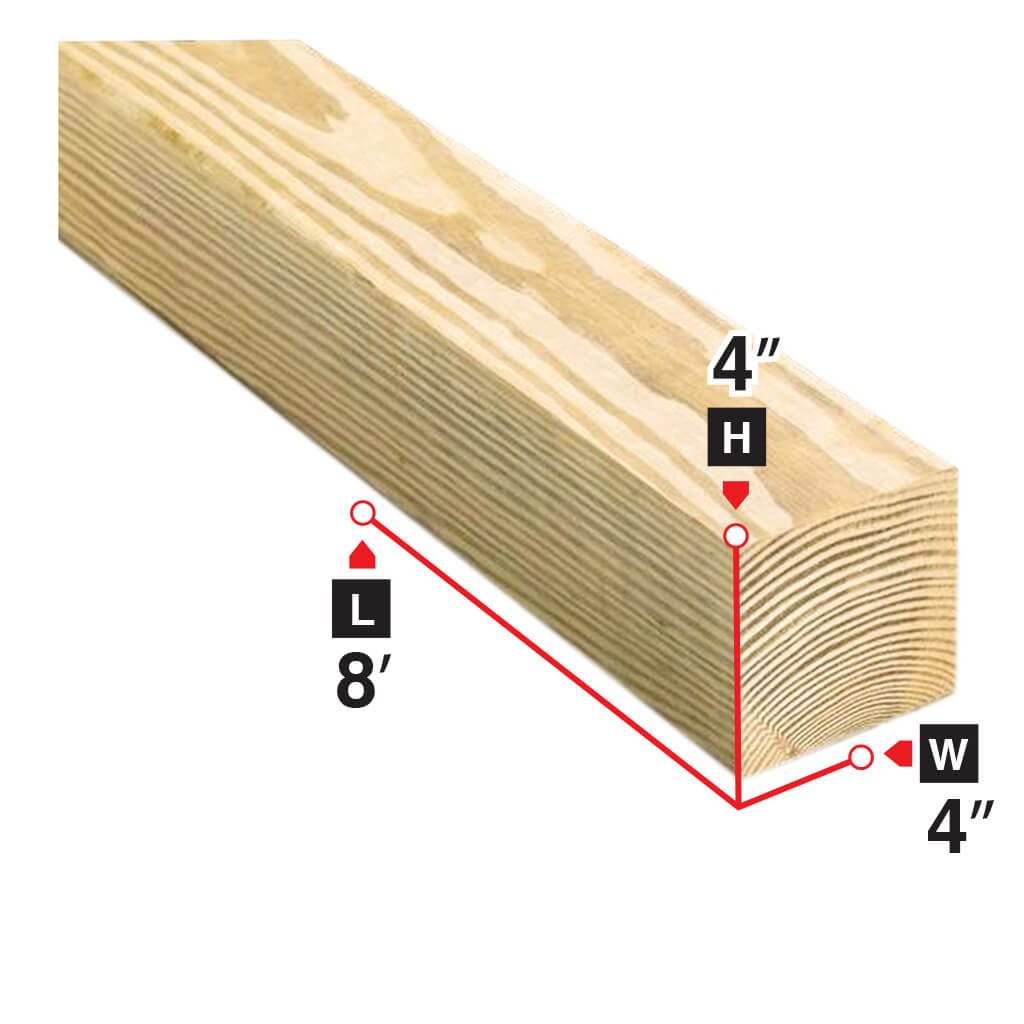 4 in. x 4 in. x 8 ft. Spruce Lumber