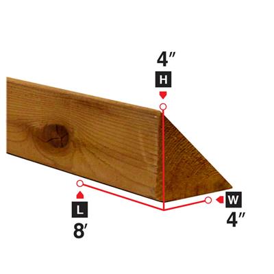 4" X 4" X 8' PRESSURE TREATED CANT STRIP