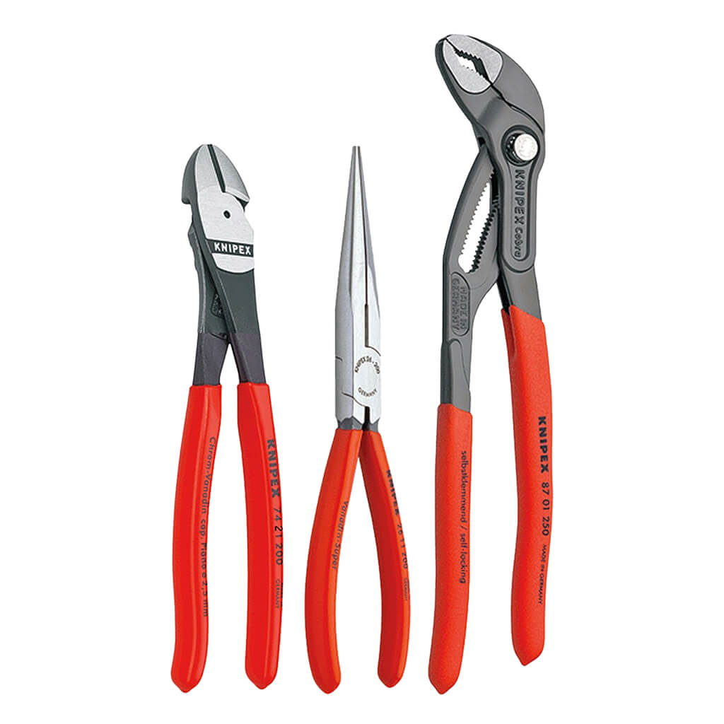 Knipex 00 20 08 US2 3-Piece Universal Set with Cobra Pliers
