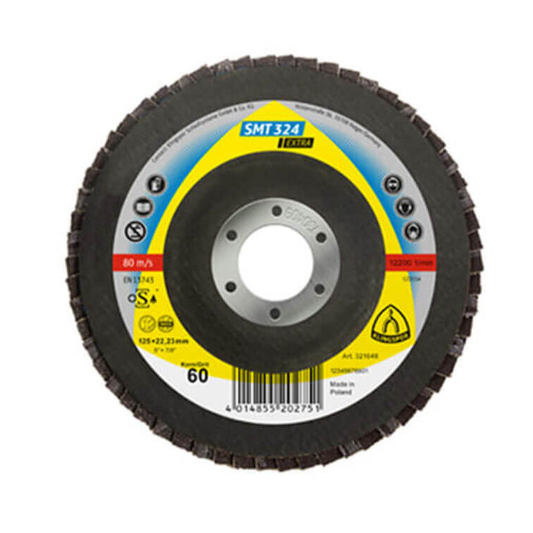 KLINGSPOR 321648 SMT 324 Extra 5 in. x 7/8 in. x 60 Grit Flat Abrasive Mop Disc For Stainless Steel And Steel