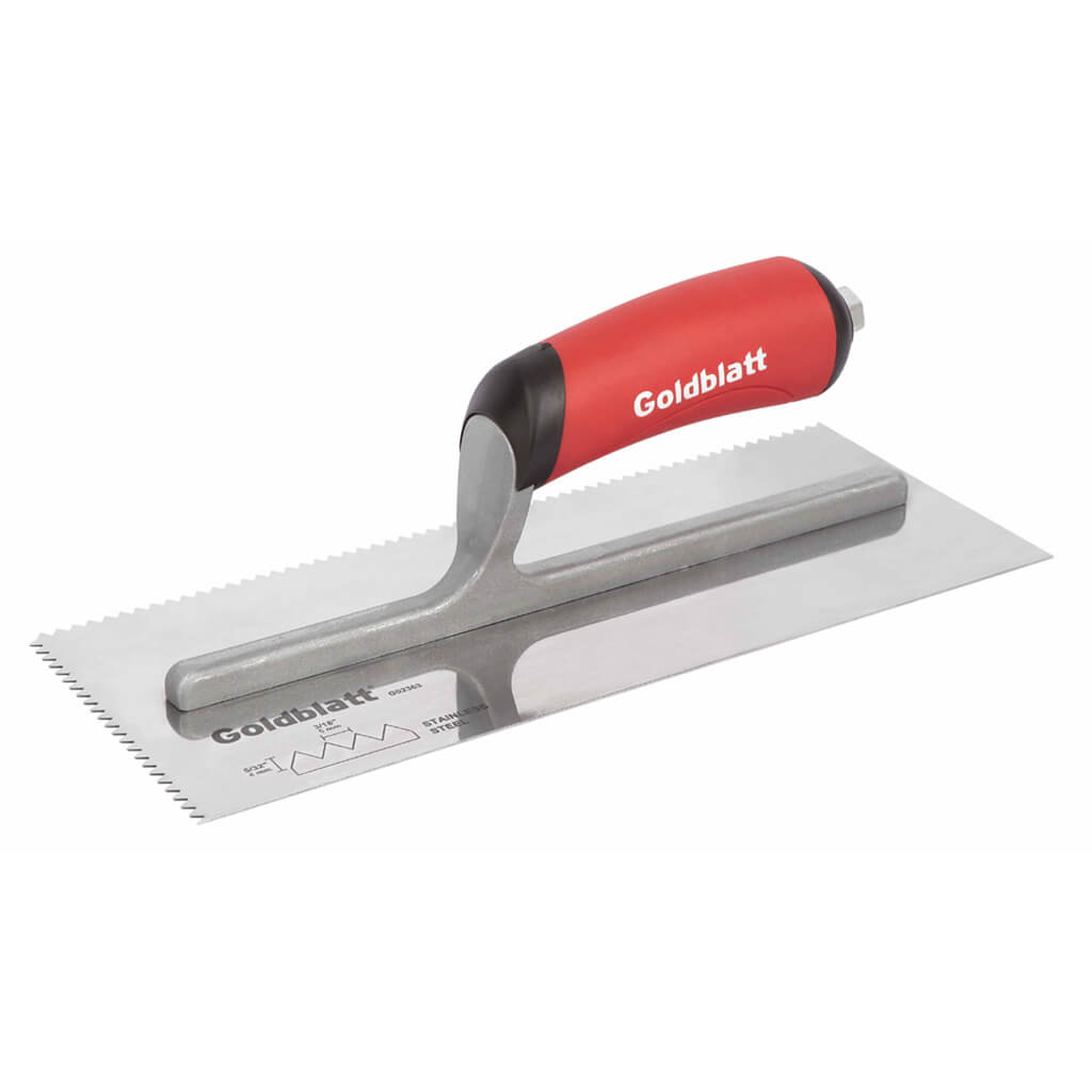 Goldblatt 4-1/2 in. x 11 in. x 3/16 in. x 5/16 in. V-Notch Trowel