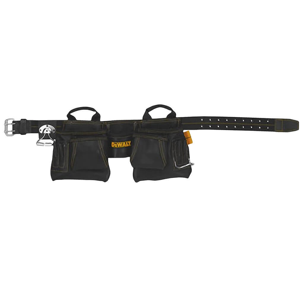 FINAL SALE-DEWALT DG5472 12-POCKET CARPENTER'S TOP GRAIN LEATHER APRON/ POUCH