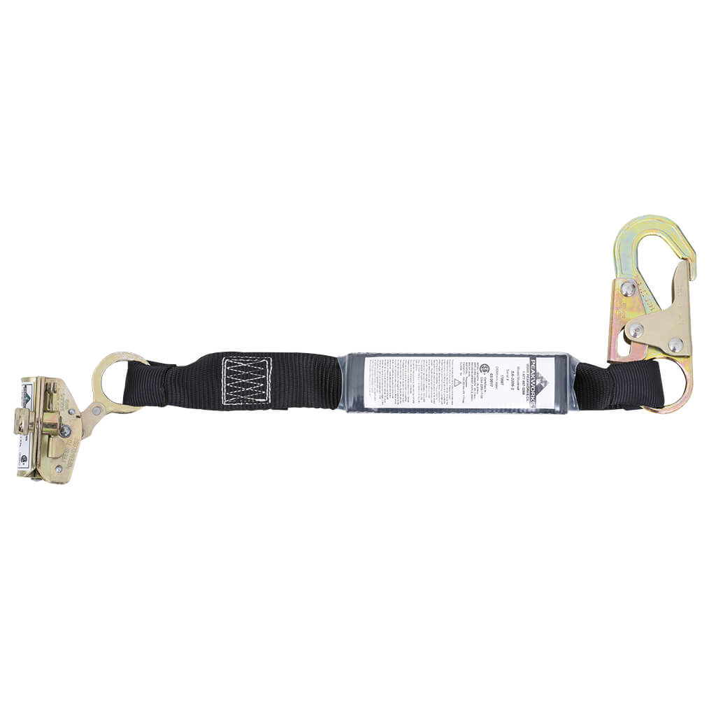 Peakworks SA-3206-2 2' E4 Shock Absorbing Lanyard with Snap Hook and ADP Rope Grab
