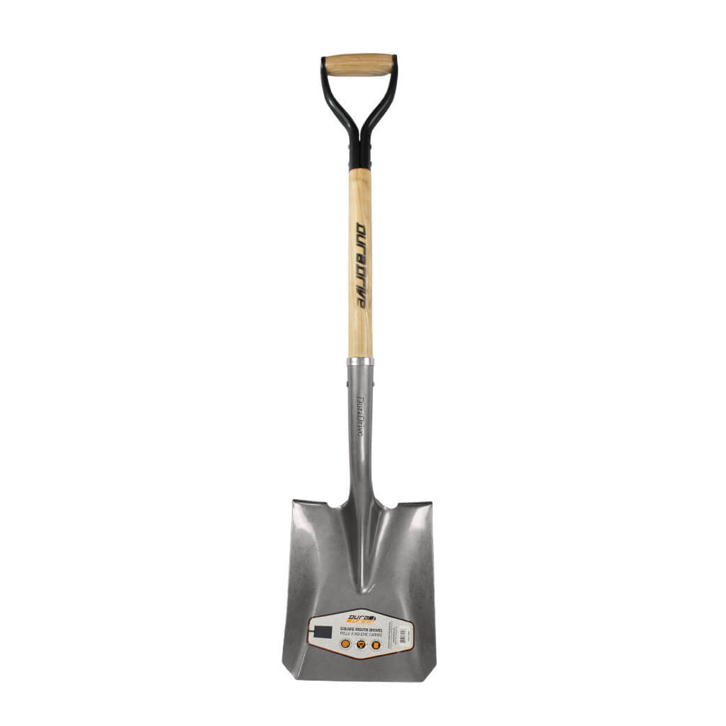 DuraDrive 40" Ash Wood D-Handle Square Mouth Shovel