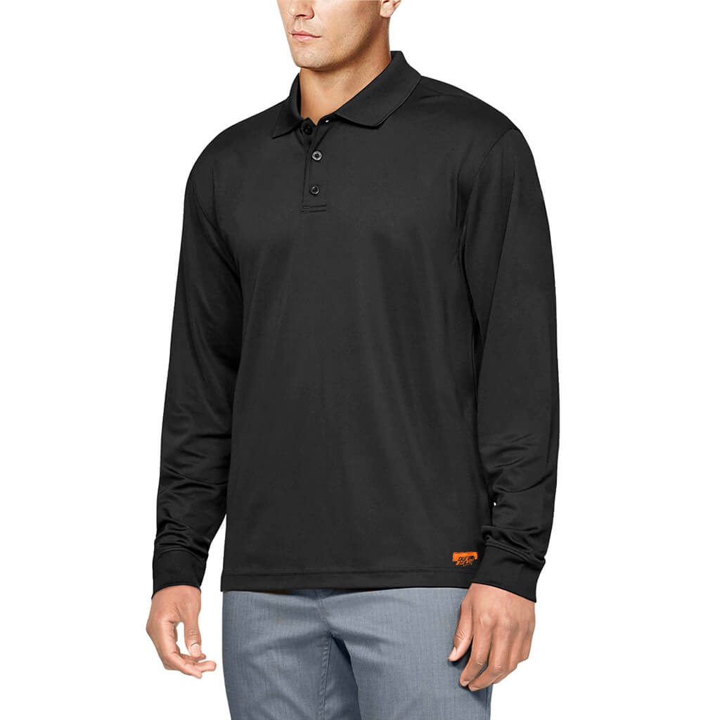 DuraDrive Men's Black Long Sleeve Polo T-Shirt