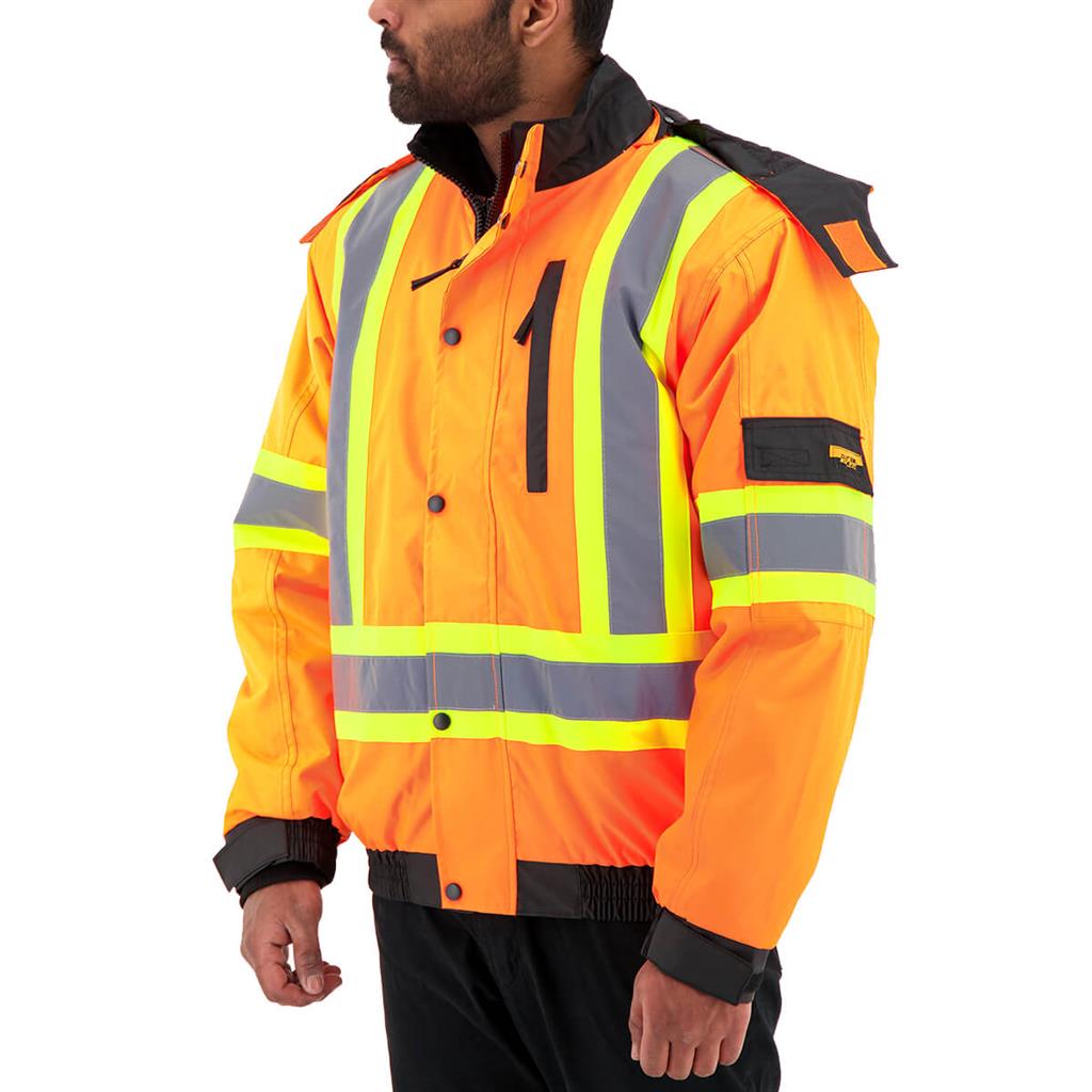 DuraDrive Orange 6-in-1 Hi-Vis Insulated Safety Traffic Jacket