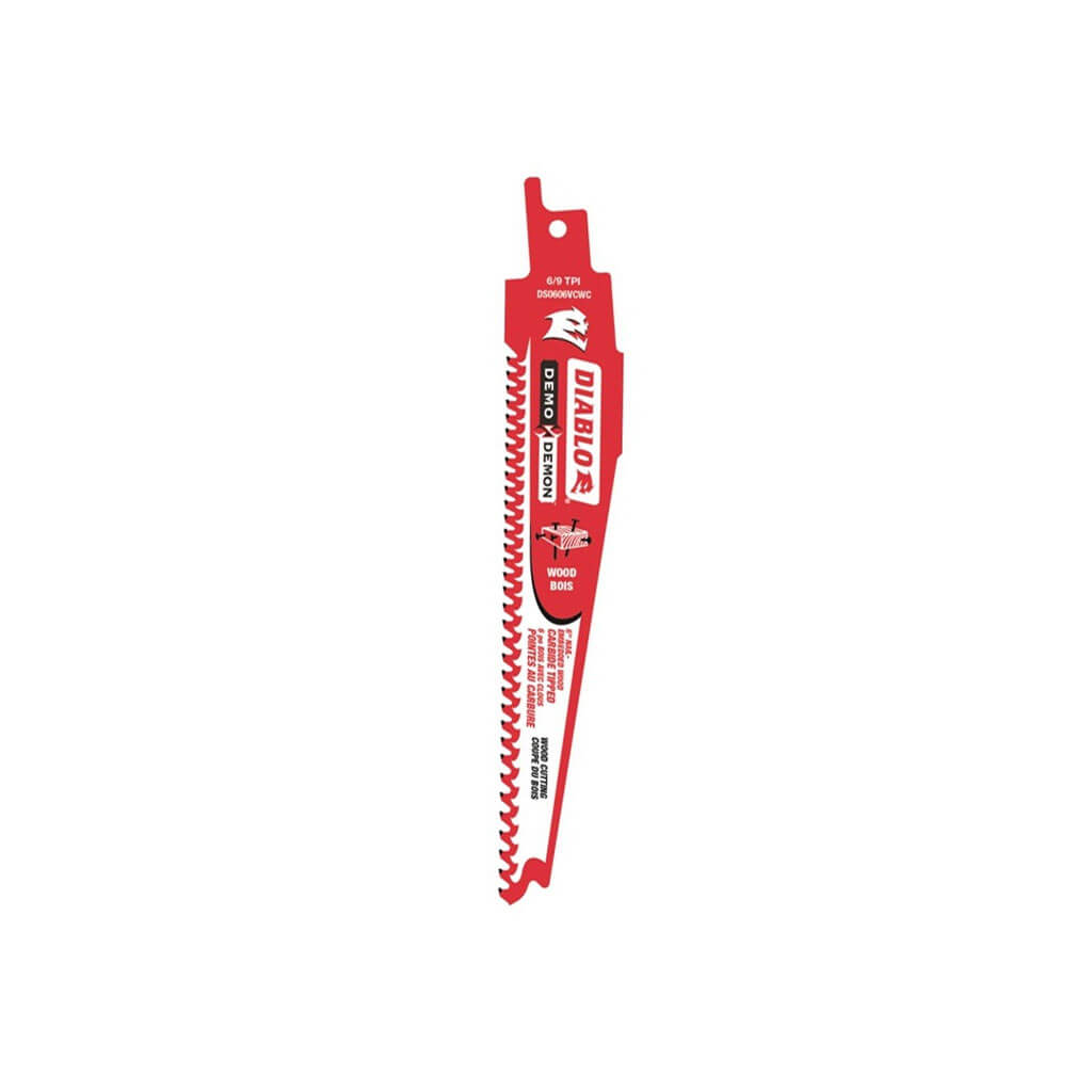 Diablo DS0603CP3 Demo Demon 6" 3-TPI Carbide Pruning and Clean Wood Cutting Reciprocating Saw Blade
