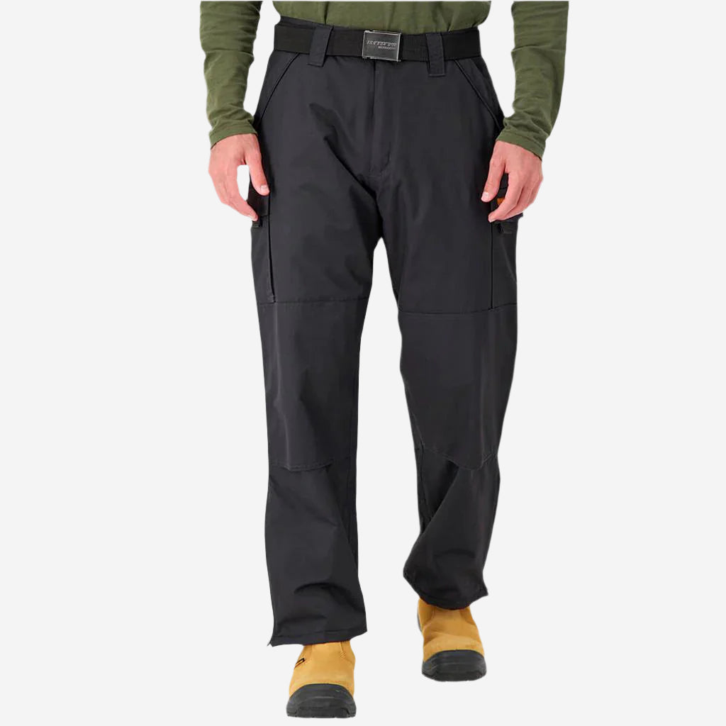 DuraDrive Men's Black Fleece Lined Double Knee Utility Work Pants