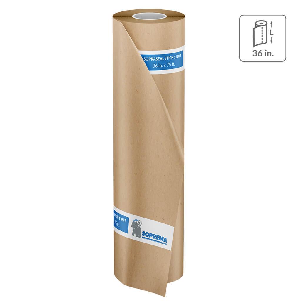 SOPREMA 14033 36 in. x 75 ft. SOPRASEAL STICK 1100TC Winter Grade Self-Adhesive Air and Vapor Barrier Flashing Membrane