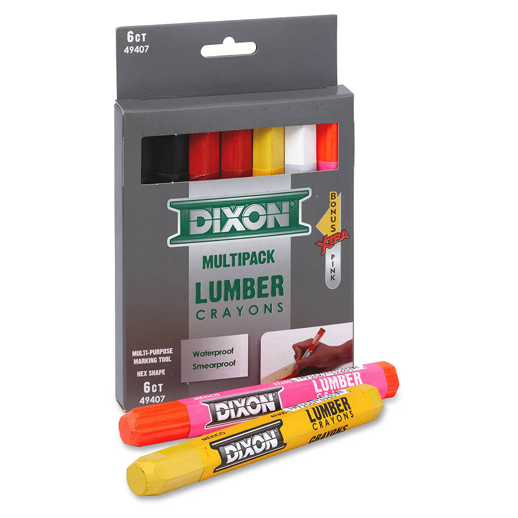 DIXON 49407 4-1/2 in. Wet & Dry Assorted Colours Hexagonal Lumber Crayons (7-Pack)