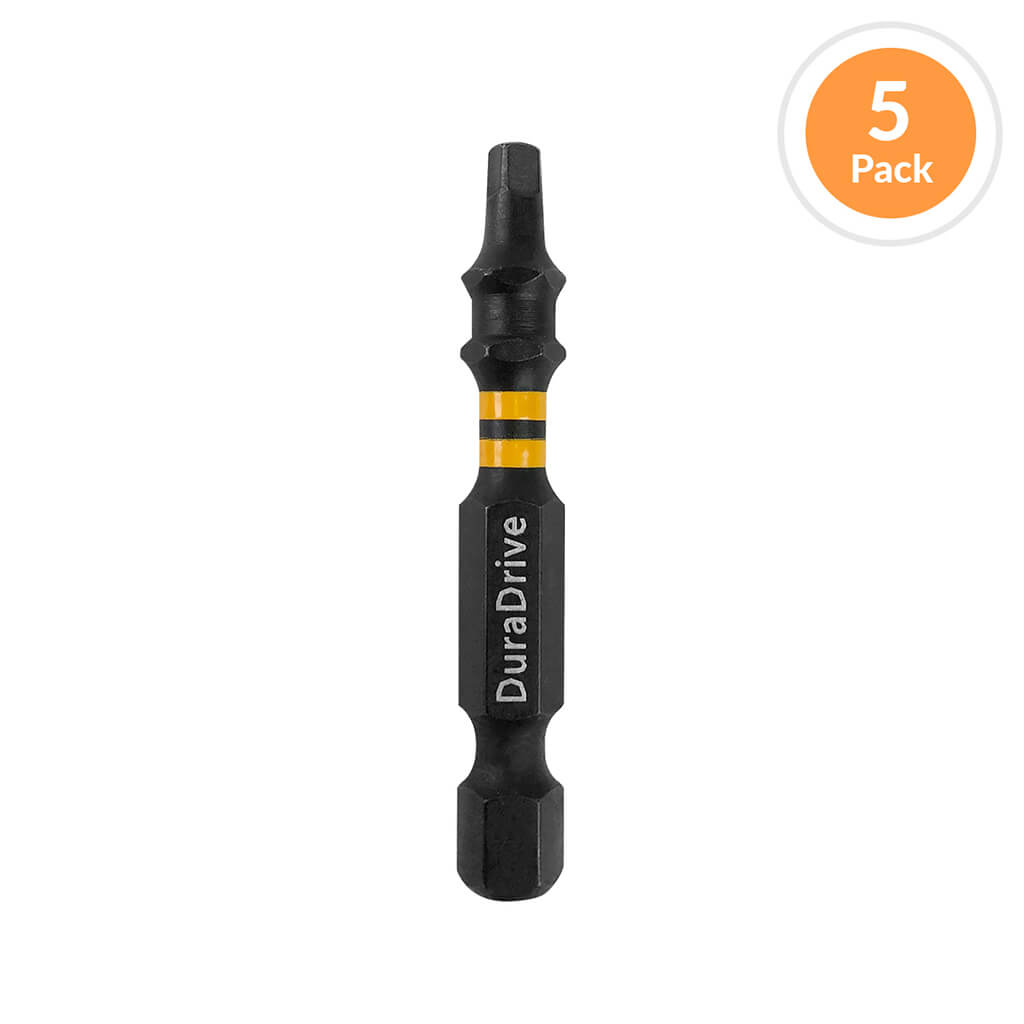 DuraDrive #2 x 2 in. Square Head Impact Driver Bit (5-Pack)