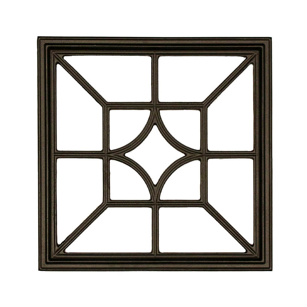 Nuvo Iron ACW54 15 in. x 15 in. Decorative Square/Diamond Black Cast Aluminum Wooden Fence and Gate Insert