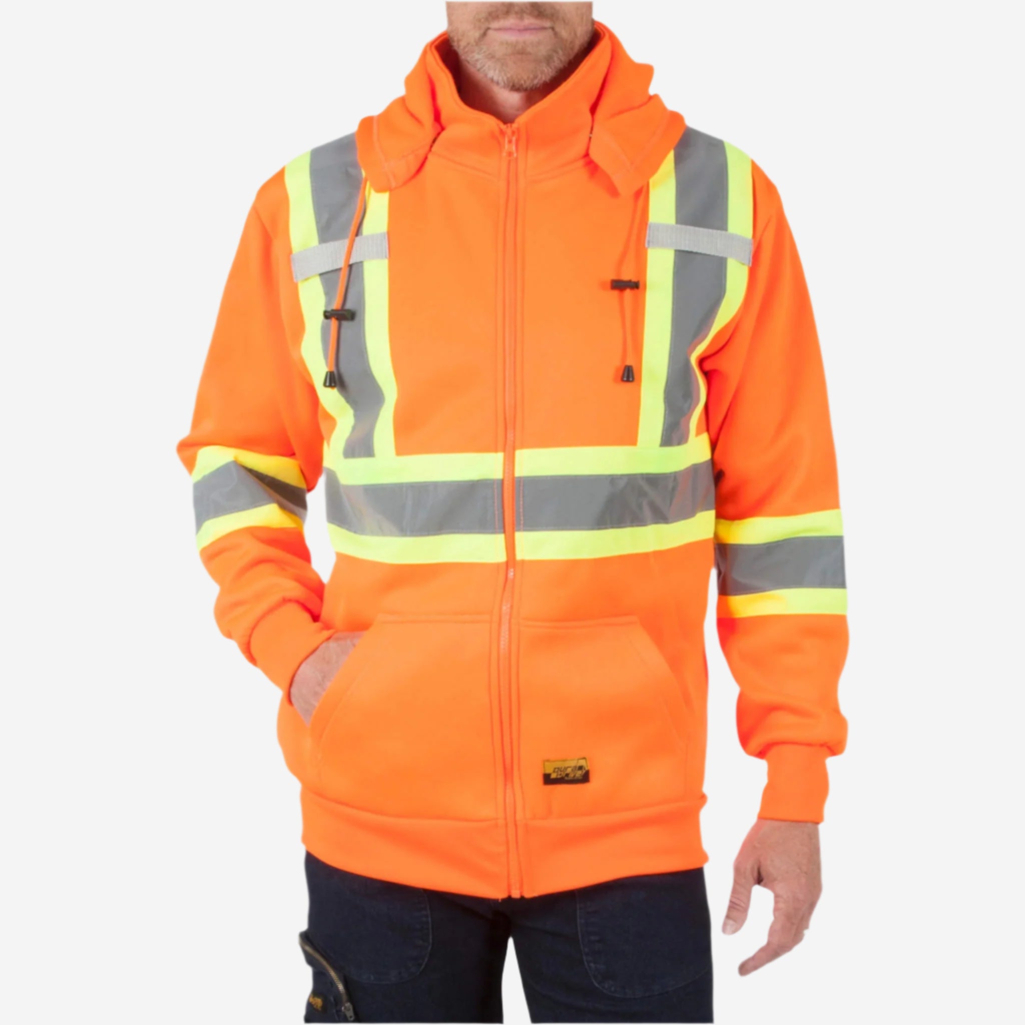 DuraDrive Orange Hi-Vis Class 1 L2 Hoodie Detachable Hood
