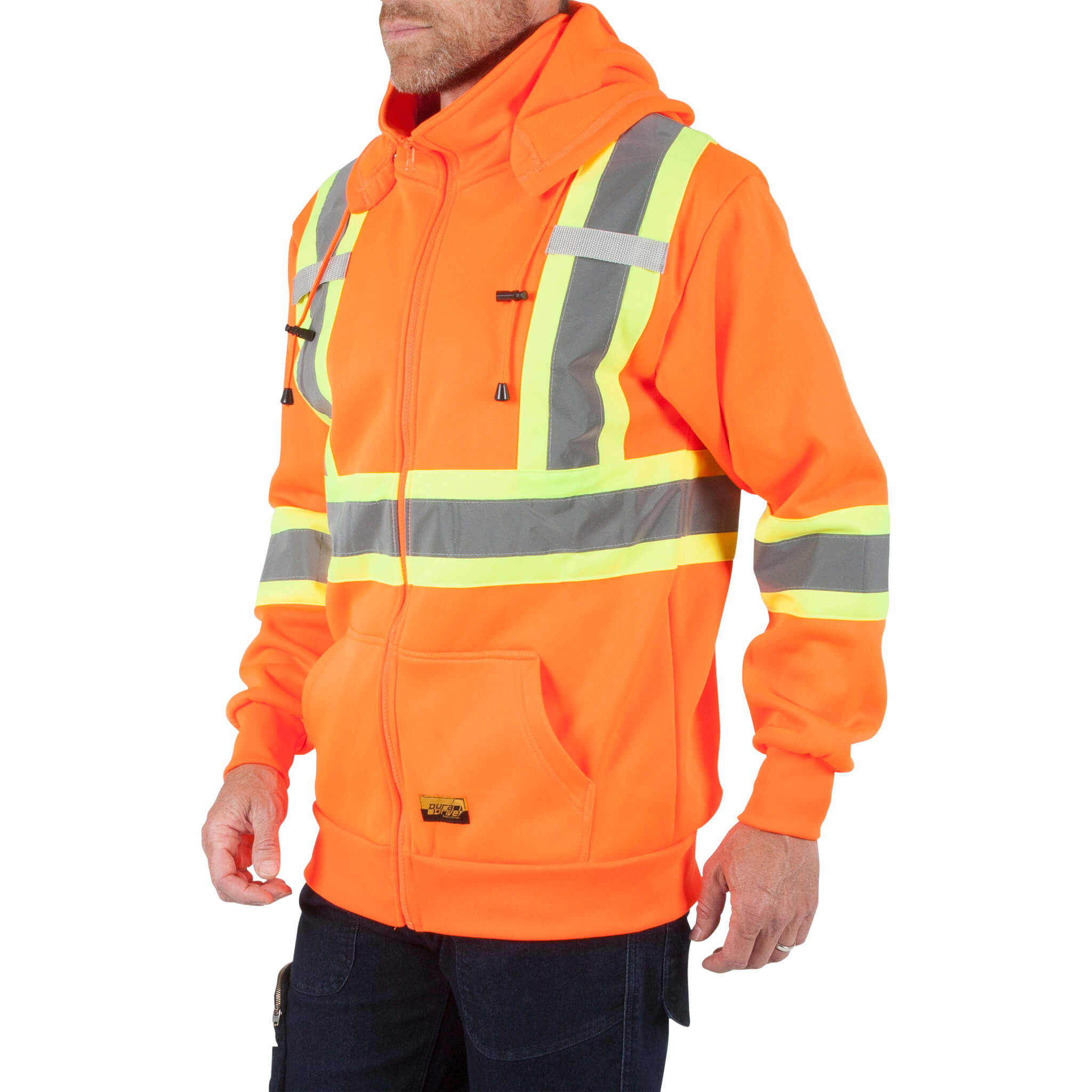DuraDrive Orange Hi-Vis Class 1 L2 Hoodie Detachable Hood