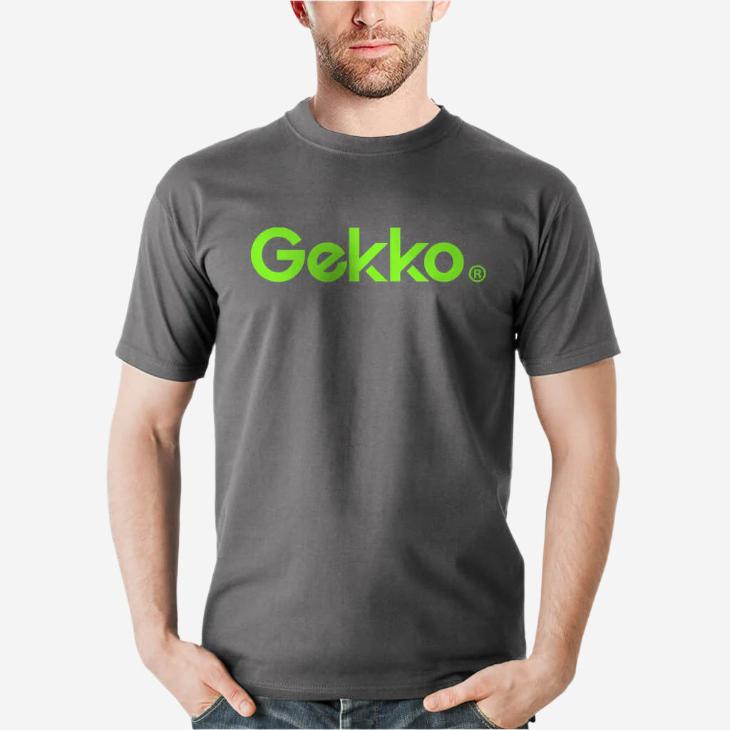 Gekko Men's Grey Short Sleeve Cotton T-Shirt