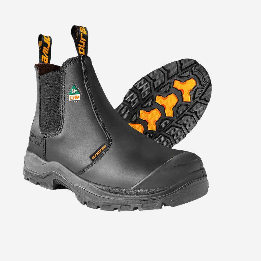 DuraDrive Pronto 6 in. Waterproof Slip-On Work Boots, Black