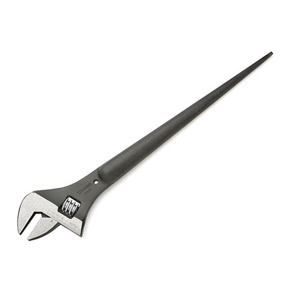 Williams 13625A 15 in. Black Phosphate Finish Steel Adjustable Construction Tapered Spud Handle Tether Wrench with 1-1/2 in. Jaw Opening