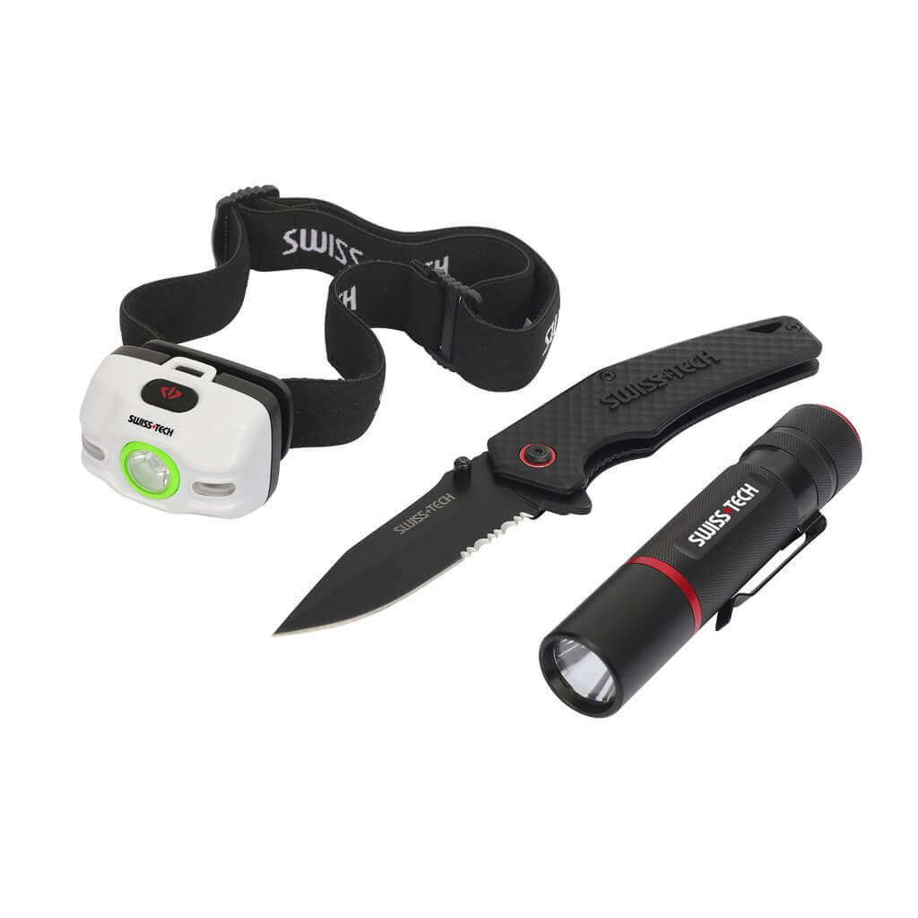 SWISS TECH ST001046 Knife and Flashlight Set 3 Piece